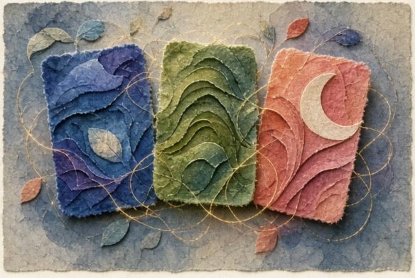 Three illustrated cards woven together into one small gathering plan