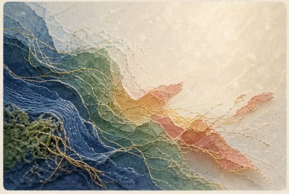 Colored local tokens being cleanly unwoven and erased