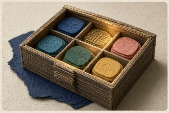 Predefined colored tokens stored in a small local drawer